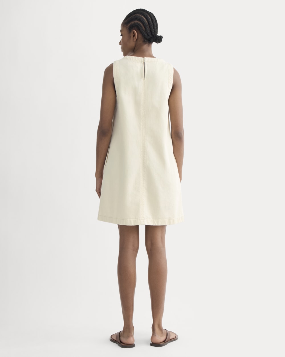 The Denim Shift Dress | Ecru - Image 4