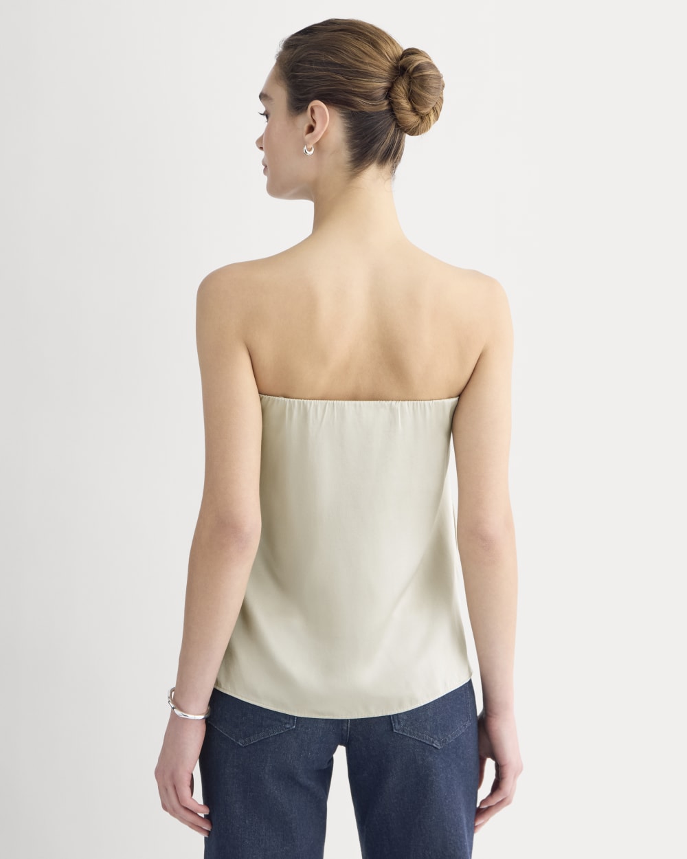 Thin Strap Cami in Silk Charmeuse | Peyote - Image 5