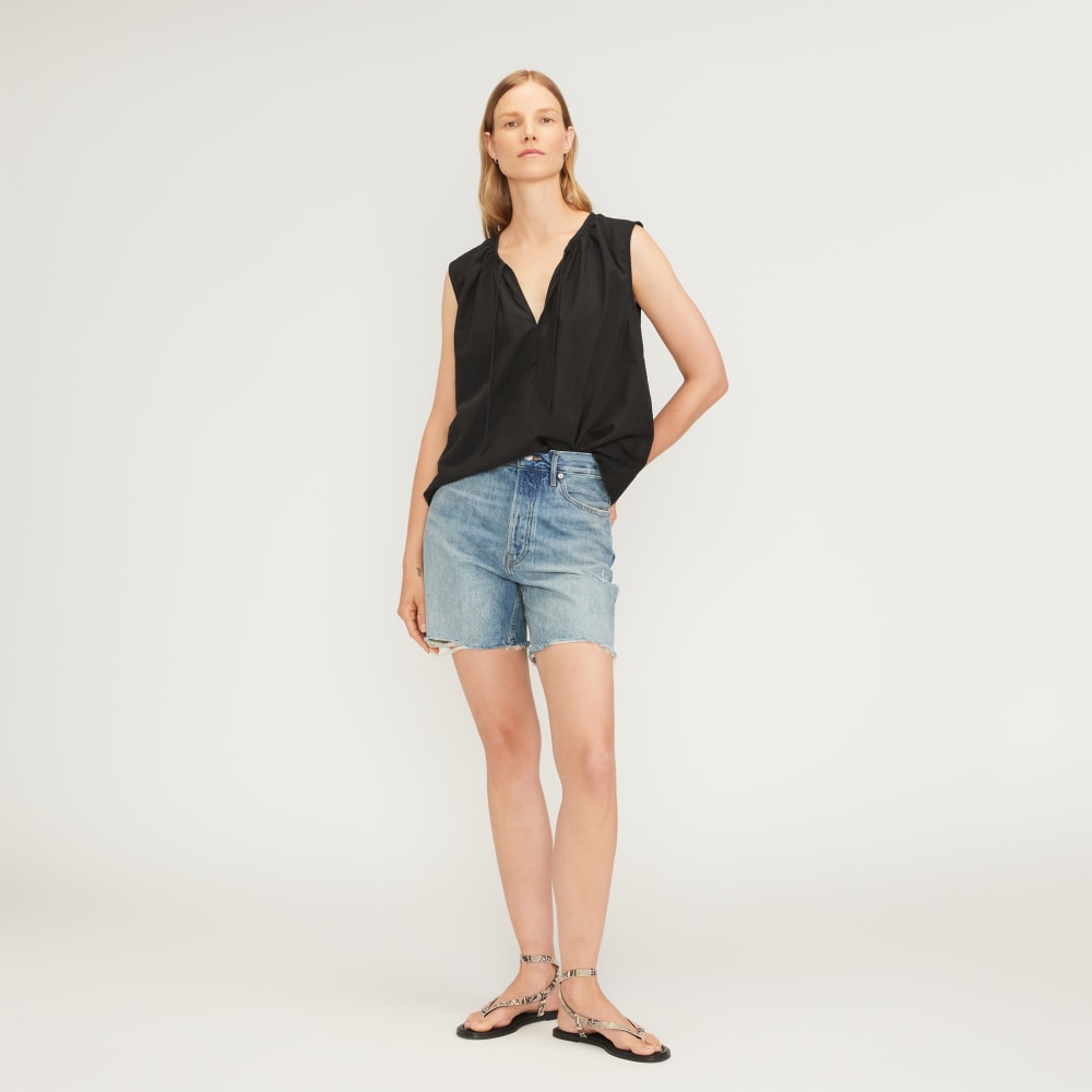 The Gathered Tie-Front Top | Black - Image 6