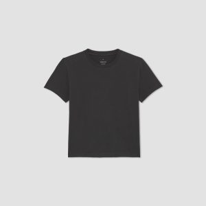Alternative view of The Box-Cut Tee in Essential Cotton | Vintage Black | No Pocket