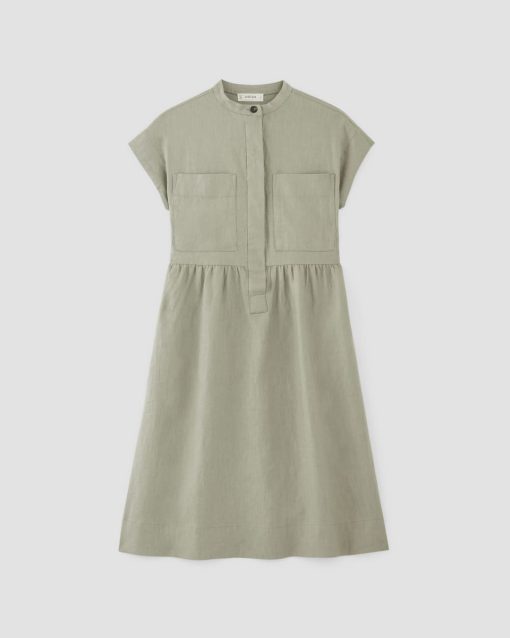 Alternative view of The Craft Dress in Linen | Sage Green