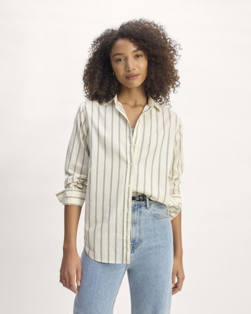 The Must-Have Shirt in Silky Cotton | Bone / Black