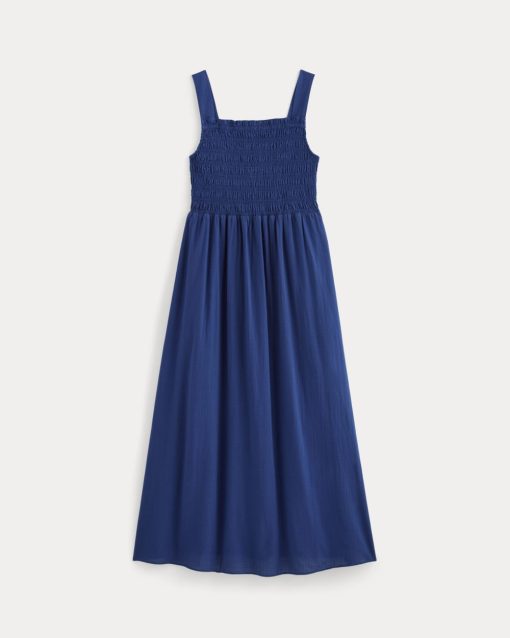 Alternative view of The Gauze Smock Dress | Mazarine Blue