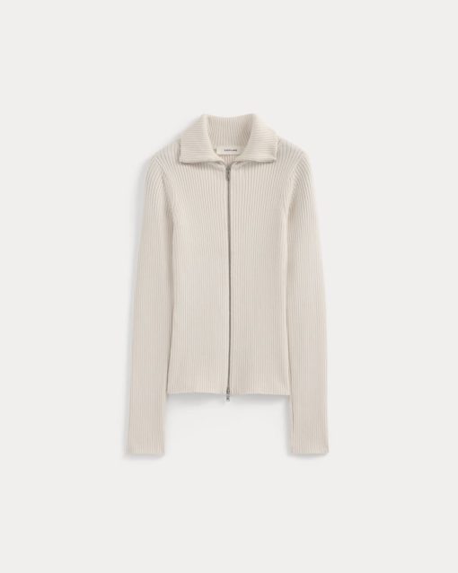 Alternative view of Full-Zip Ribbed Jacket in Everyday Cotton | Canvas