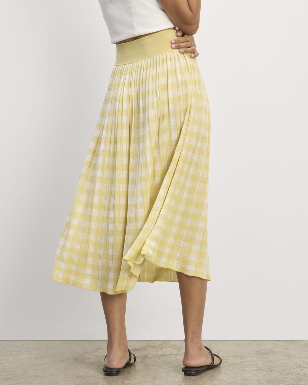 The Pleated Skirt | Bone / Parsnip Gingham - Image 5