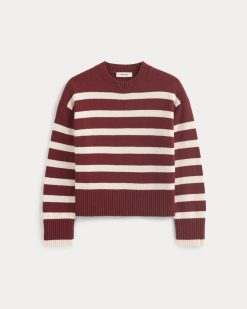 Alternative view of The Boxy Sweater in Everyday Cotton | Merlot / Canvas