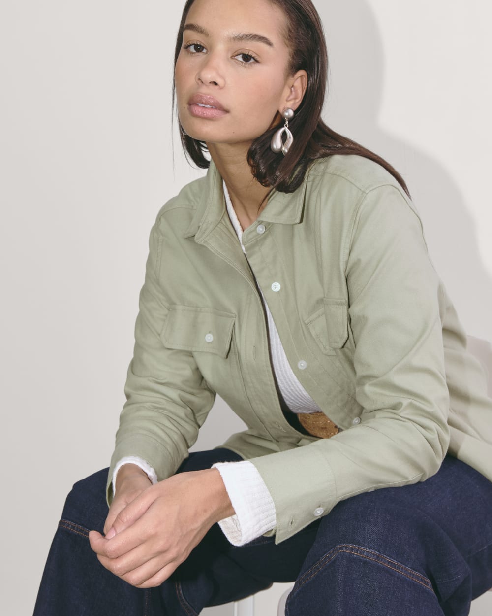 The Boyfriend Shirt in Flannel | Seagrass - Image 2