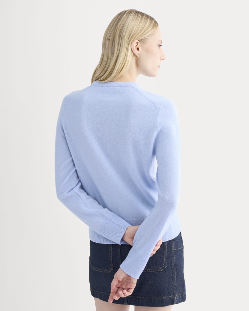Cashmere Slim Crew Sweater | Open Air Blue - Image 5