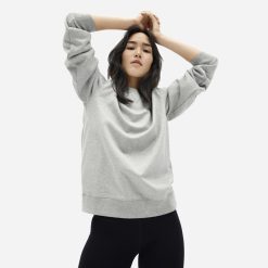 Alternative view of The Unisex French Terry Crew |  Heathered Grey