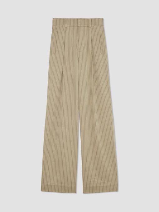 Alternative view of The Draper Pleated Pant in Buttersmooth | Cornstalk / Black | 30 Inseam