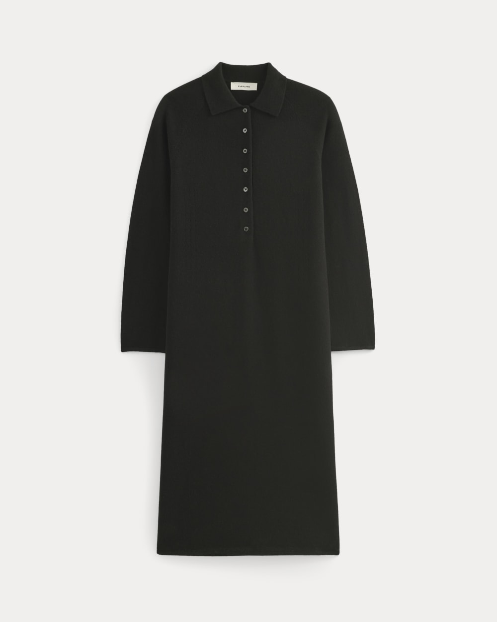 Cashmere Polo Midi Dress | Black - Image 2