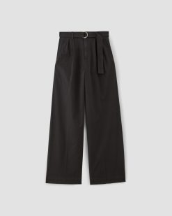 Alternative view of The Pleated Wide-Leg Chino | Black