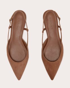 Alternative view of The Studio Slingback Flat | Saddle Brown Suede