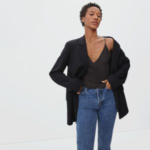 Alternative view of The Washable Silk Cropped Cami | Black