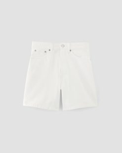 Alternative view of The A-Line Denim Short | Bright White