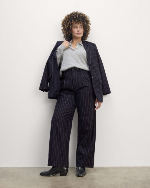 The Draper Pant in Wool | Navy / White