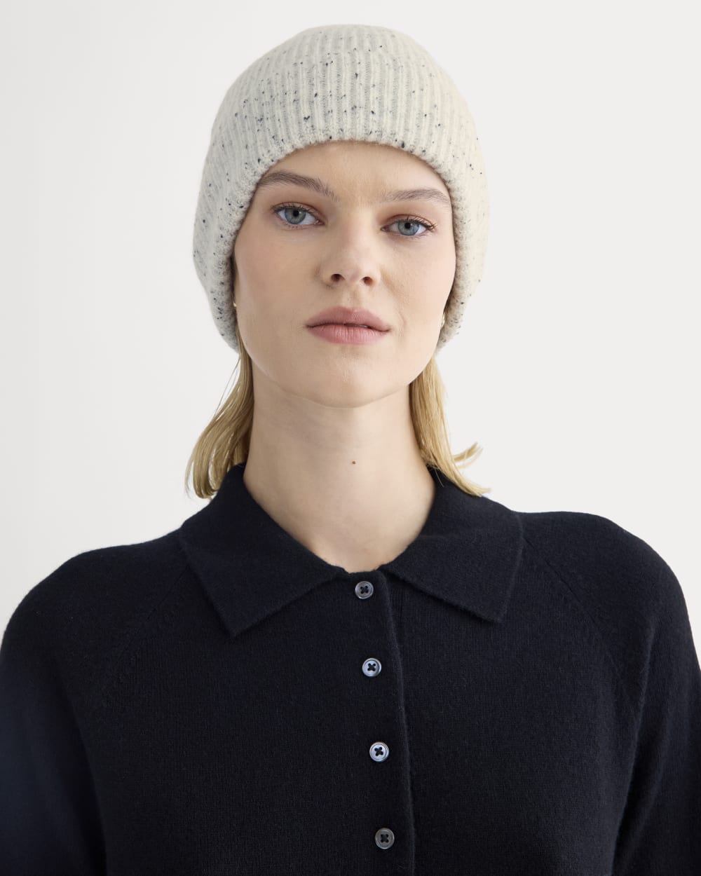 The Cashmere Ribbed Beanie | Frost Donegal - Image 3