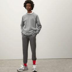 Alternative view of The Premium-Weight Long-Sleeve Crew | Uniform | Mid Heathered Grey