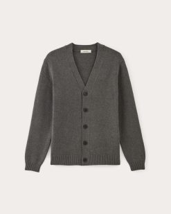 Alternative view of The Classic Cardigan in Everyday Cotton | Heathered Charcoal