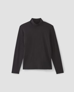 Alternative view of The Organic Cotton Long-Sleeve Turtleneck | Black