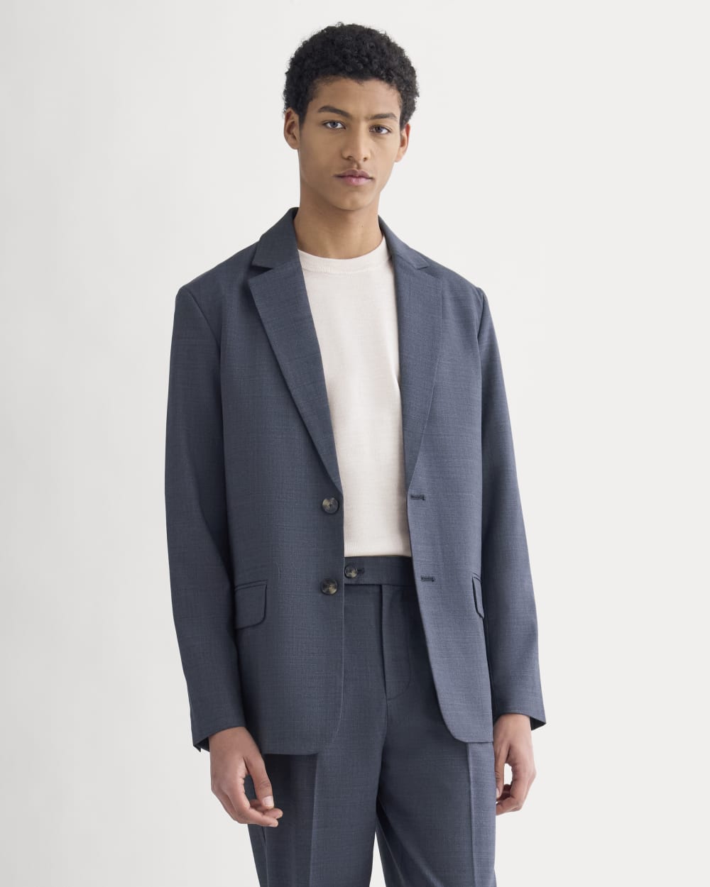 Tropical Wool Blazer | Heathered Navy - Image 4