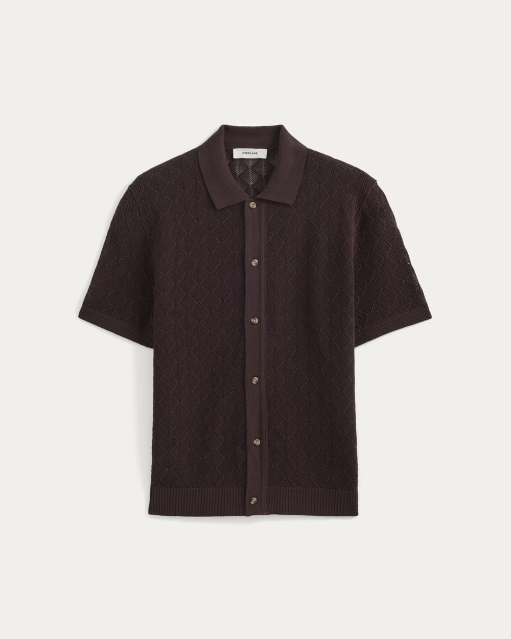 Open-Knit Resort Shirt | Coffee Bean - Image 2