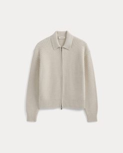Alternative view of Honeycomb Sweater Jacket | Heathered Oat