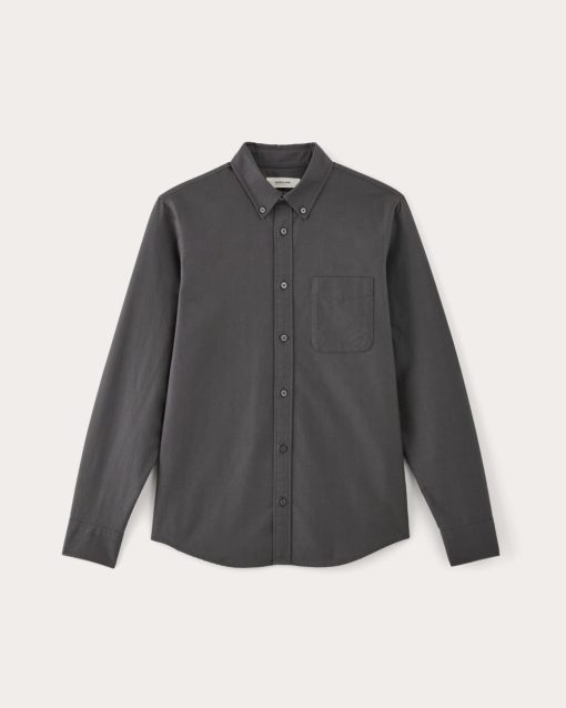 Alternative view of The Slim Oxford Shirt | Slate Grey | Tall