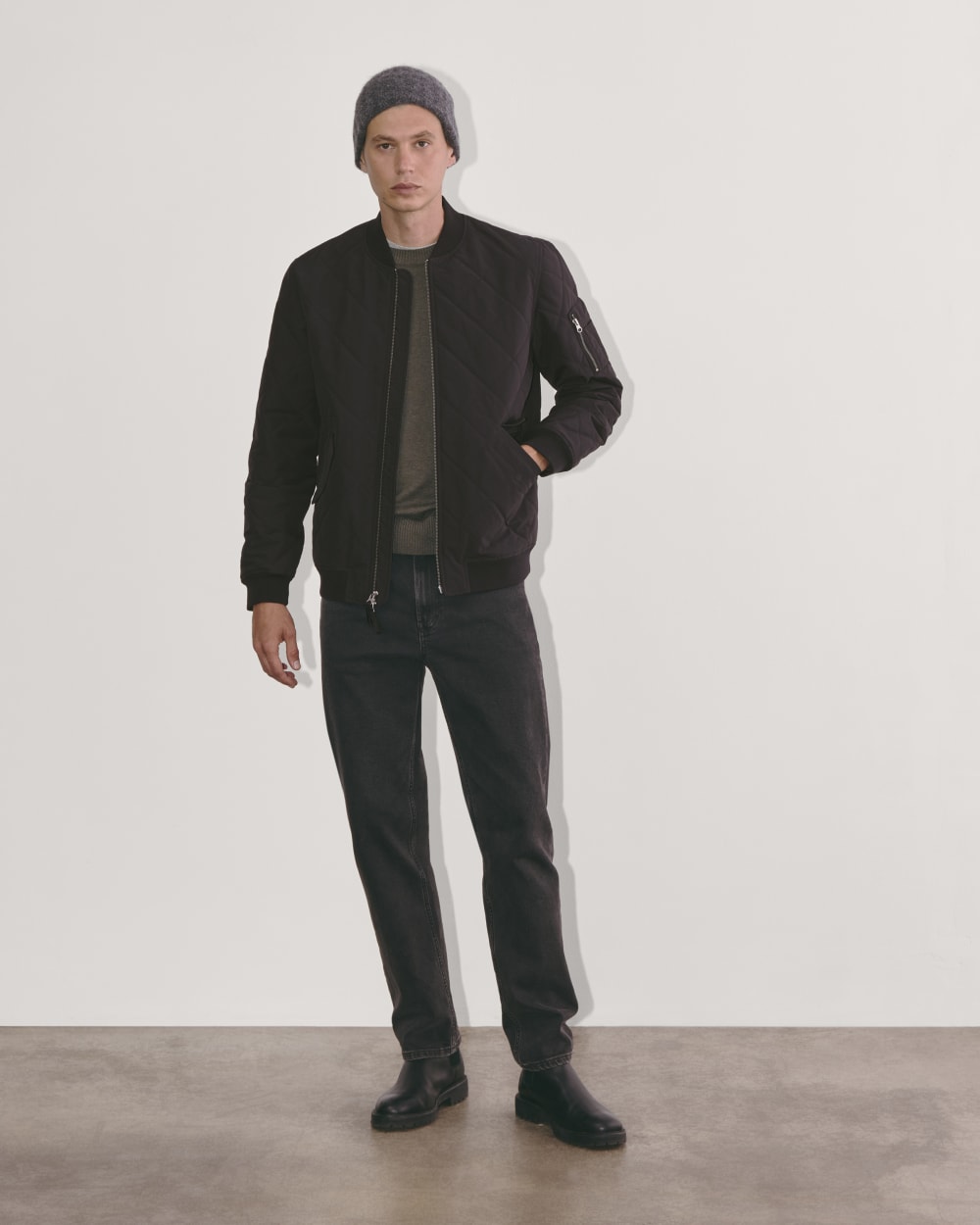 The Quilted Bomber | Black - Image 3