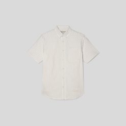 Alternative view of The Organic Short Sleeve Oxford Shirt | Sahara / Off-White