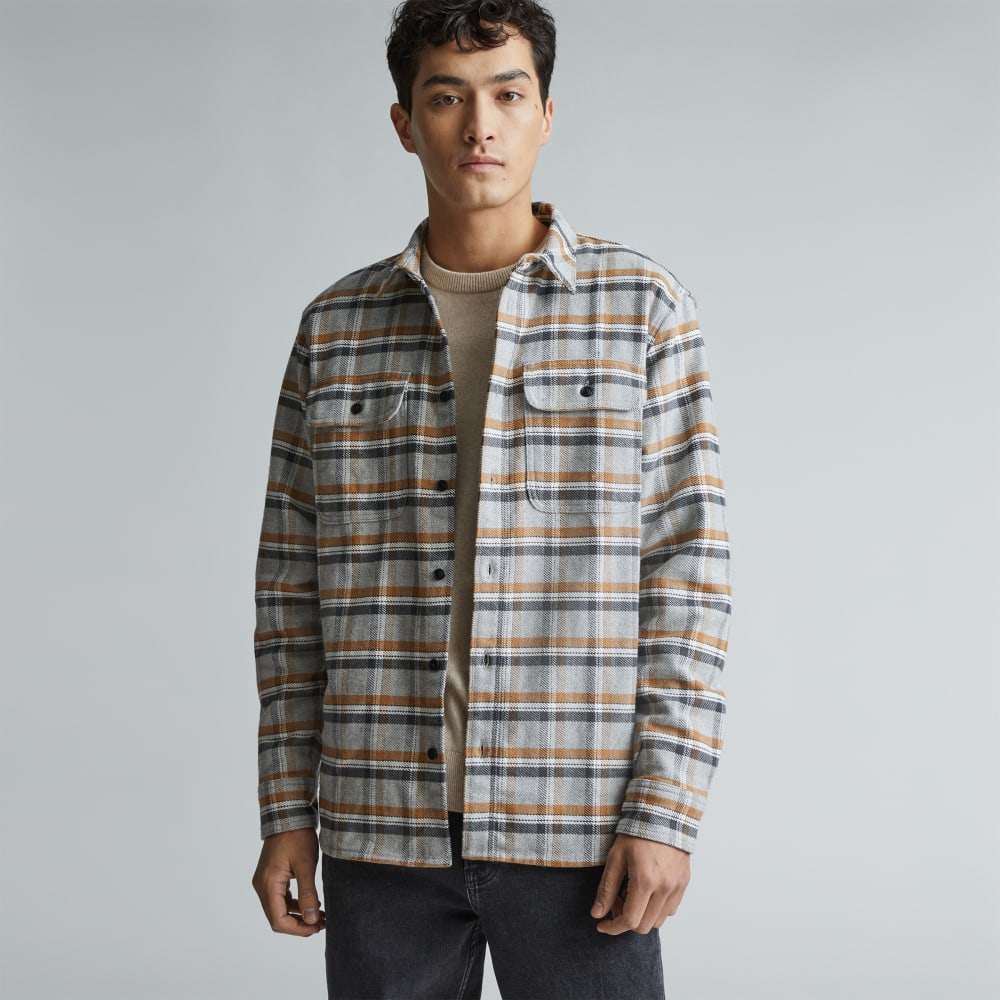 The Heavyweight Overshirt | Uniform | Tobacco Brown / Heather Grey Plaid - Image 5