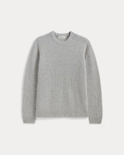 Alternative view of The Fisherman Crew in Wool Cashmere | Light Heather Grey