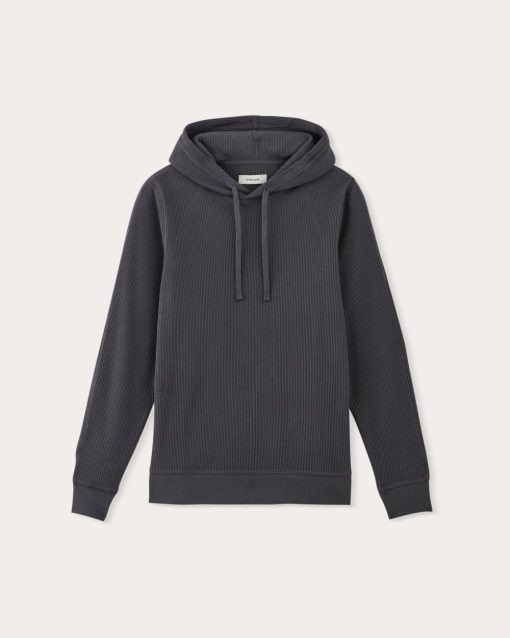 Alternative view of The Waffle-Knit Hoodie | Graphite