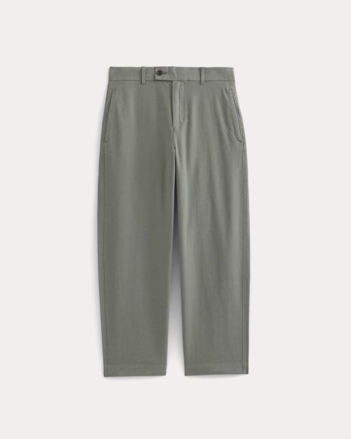 Alternative view of Cropped Slub Trouser | Agave Green