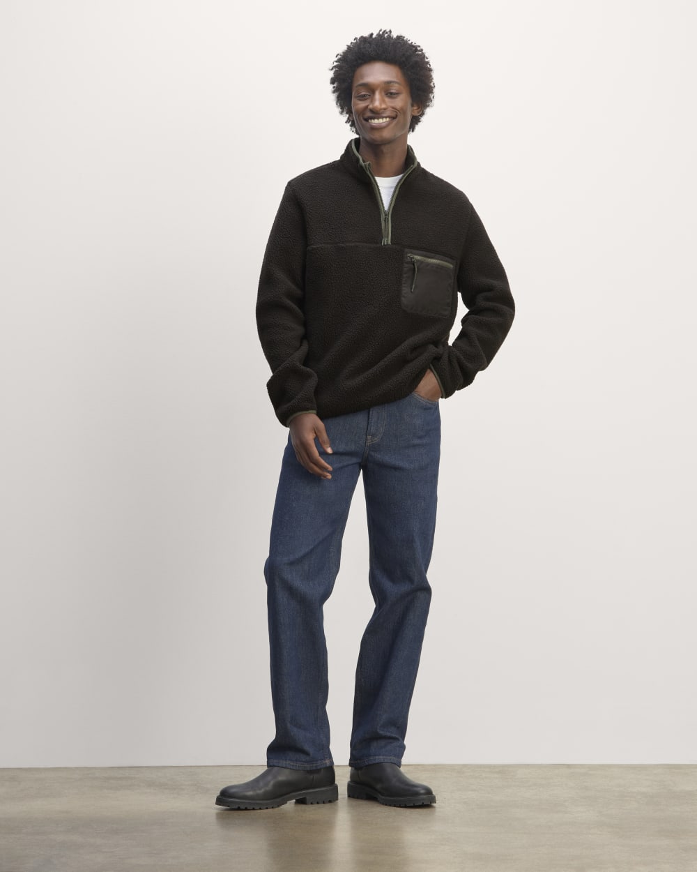 The Teddy Quarter-Zip Fleece | Black - Image 3