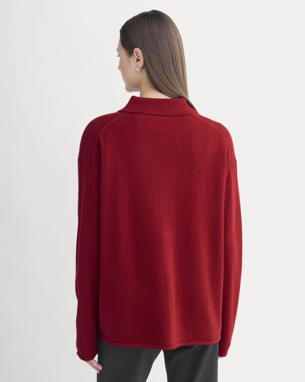 Cashmere Button-Up Shirt | Berry Red - Image 3