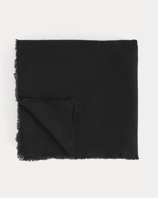 Alternative view of The Feather Cashmere Bandana | Black