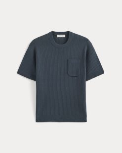 Alternative view of Textured Knit Tee | Midnight Navy