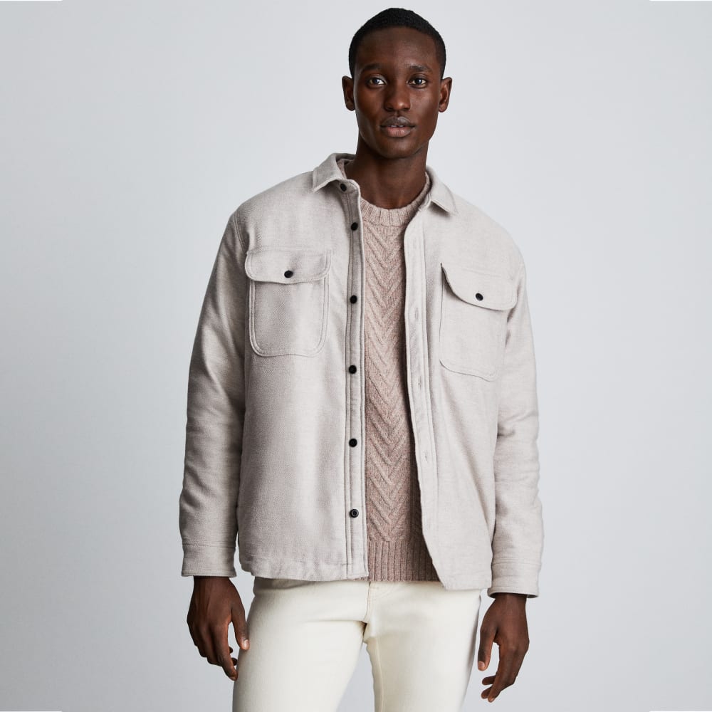 The ReNew Fleece-Lined Heavyweight Overshirt | Heathered Burnt Sugar - Image 2