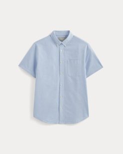 Alternative view of The Organic Short Sleeve Oxford Shirt | Light Blue
