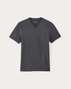 Alternative view of The Essential Organic V-Neck Tee | Heather Deep Navy