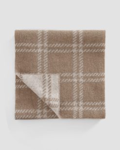 Alternative view of The Alpaca Patterned Scarf | Wheat / Lightest Taupe