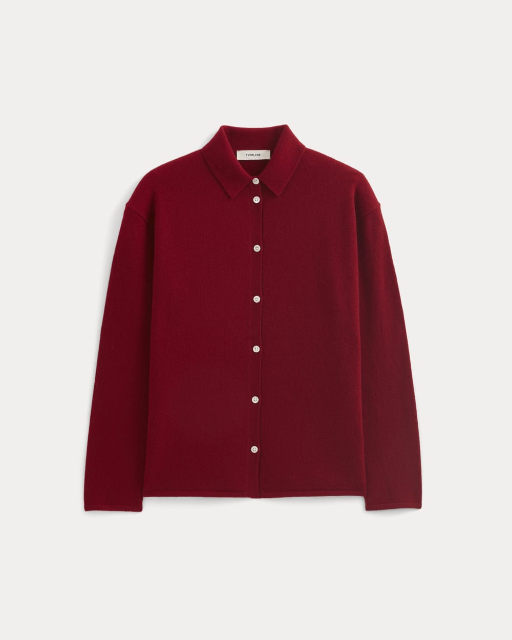 Cashmere Button-Up Shirt | Berry Red - Image 2