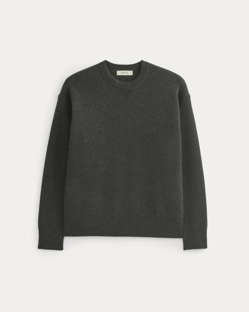 Alternative view of Luxe Merino Double-Knit Sweater | Heather Charcoal