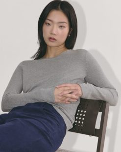 Alternative view of The Crew in Cotton Cashmere | Heather Charcoal