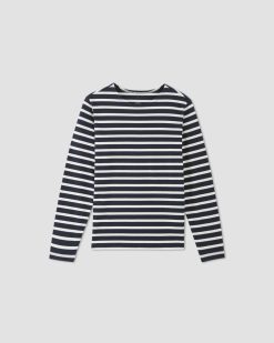 Alternative view of The Premium-Weight Long-Sleeve Mariner Tee |  Navy / Bone