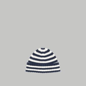 Alternative view of The Cashmere Beanie | Bright Navy / Bone