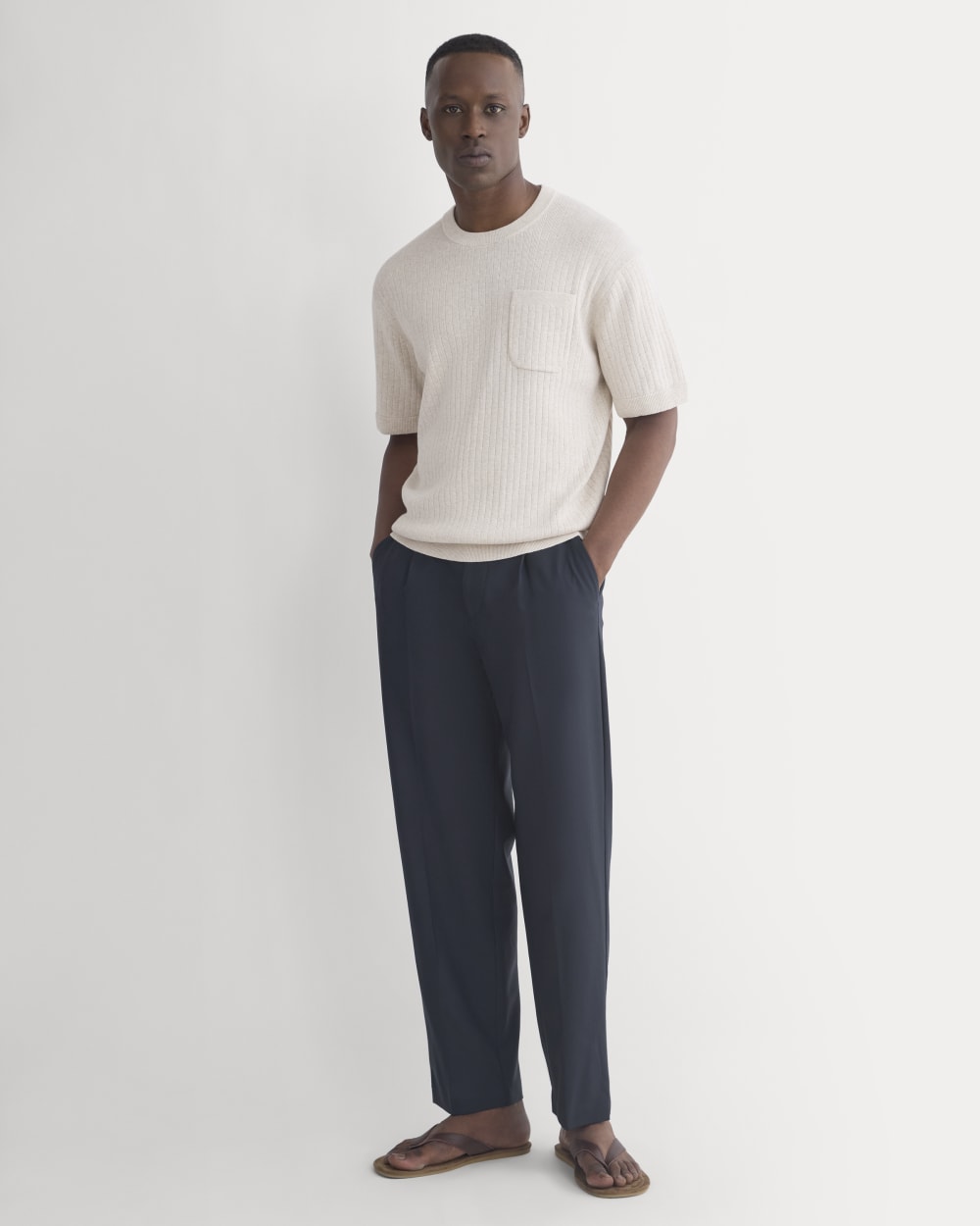 Textured Knit Tee | Heathered Oat - Image 3