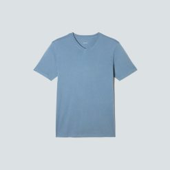 Alternative view of The Organic Cotton V-Neck Tee | Greyish Blue