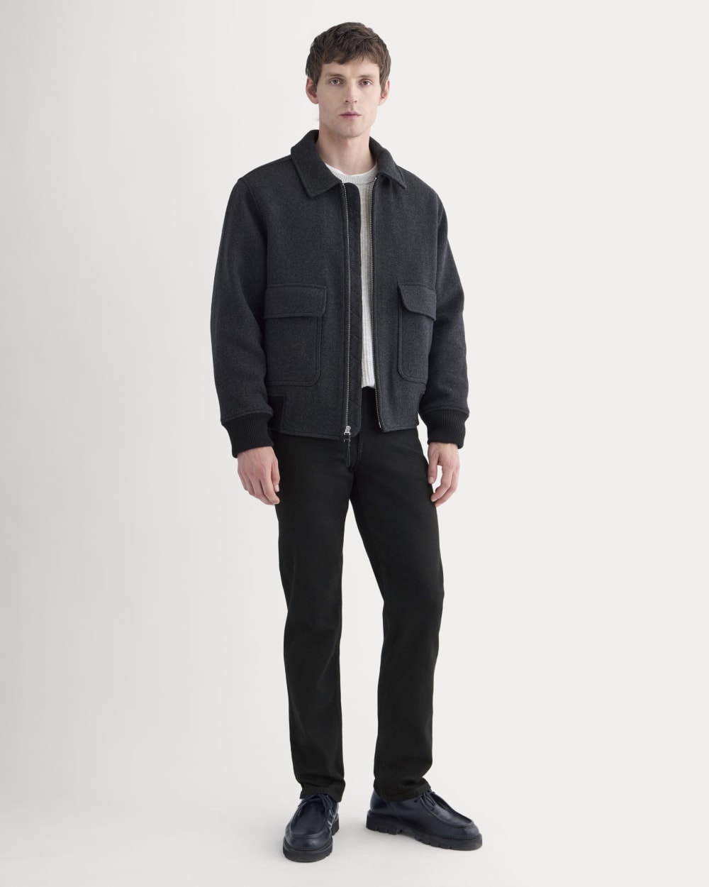 ReWool Flight Jacket | Heather Charcoal - Image 3